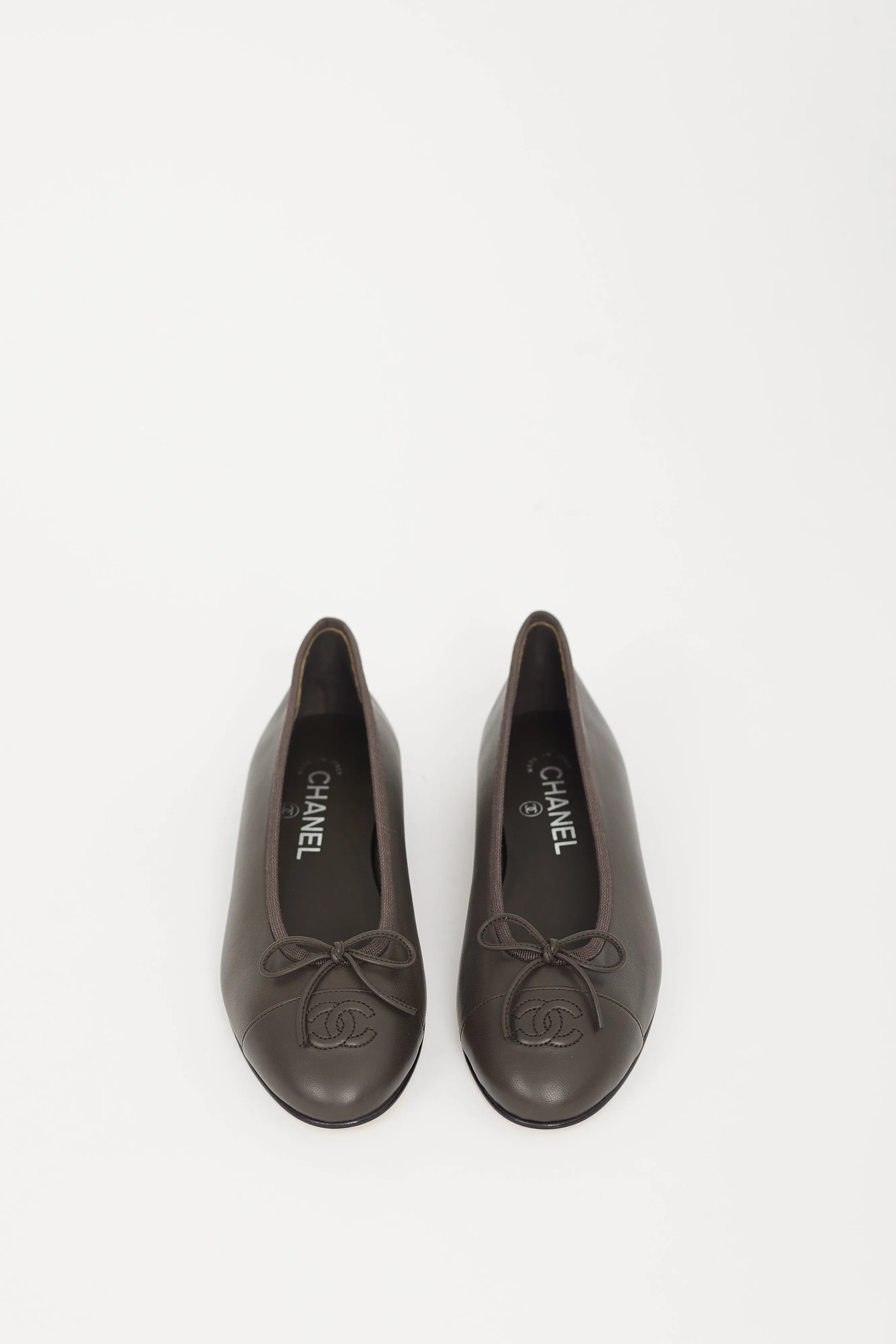 Brown Leather CC Ballet Flat